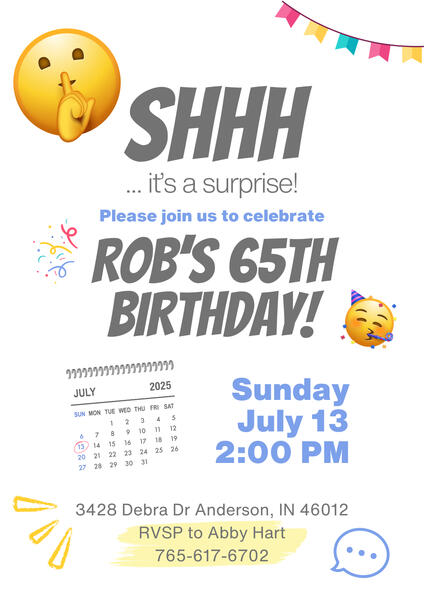 Surprise Birthday Invitation